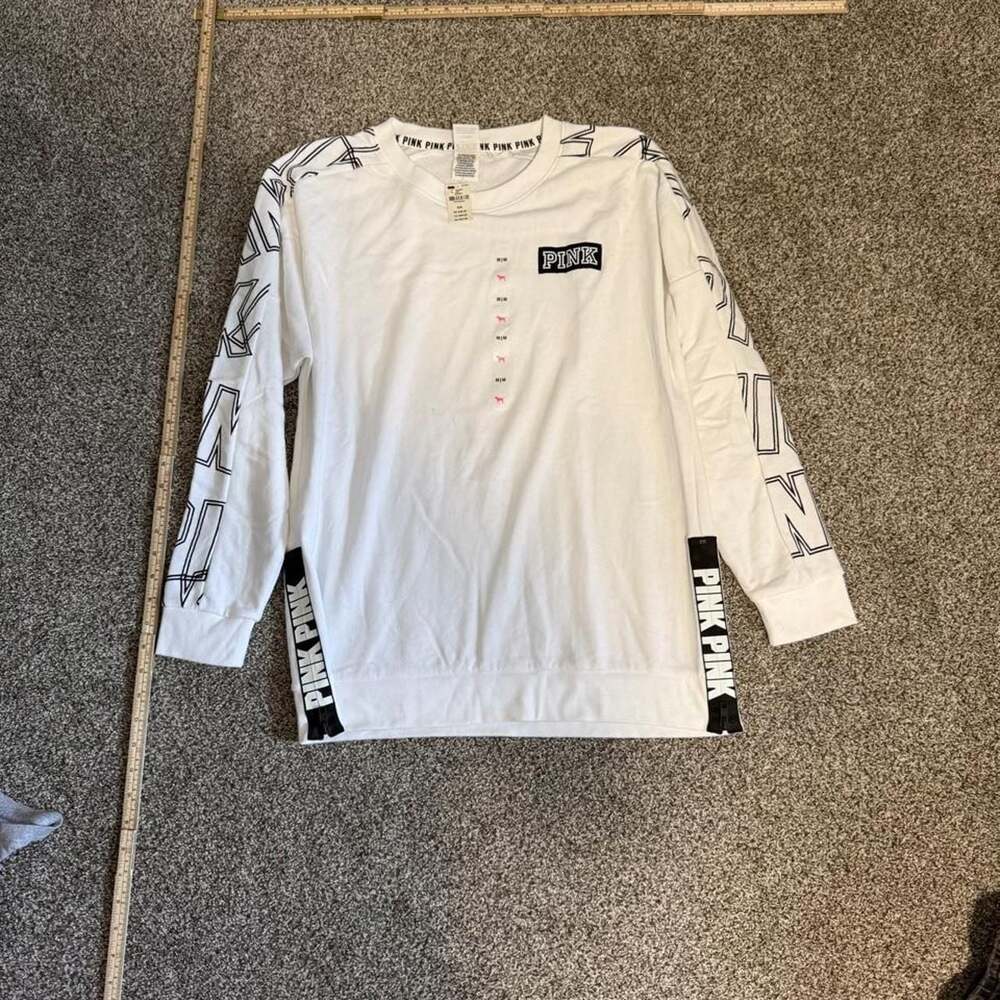 Pink Victoria's Secret Long Sleeve Graphic Logo Shirt
